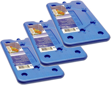 Koelelement - 5x - blauw - polyethyleen - 400 gram - L25 x B14 x H1,5 cm