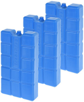 Koelelement blok van 750 gram - 3x - blauw - kunststof - voor koelbox en koeltas