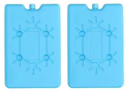 Koelelement plat - 2x - blauw - 200 ml - 11 x 16 cm - koeltas/koelbox element