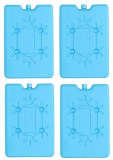 Koelelement plat - 4x - blauw - 200 ml - 11 x 16 cm - koeltas/koelbox element