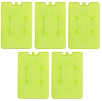 Koelelement plat - 5x - groen - 200 ml - 11 x 16 cm - koeltas/koelbox element