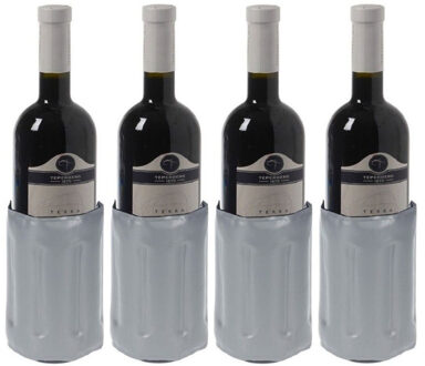 Koelelement voor een fles - 4x - 34 x 15 cm - Flessenkoelement - Drank / wijn / water flessen