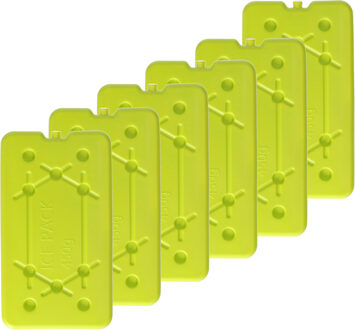 Koelelementen 450 gram - 8x - 14 x 25 x 1 cm - geel - Voor koelbox en koeltas
