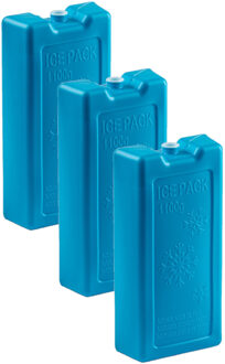 koelelementen - 6x stuks - 1100 ml - 22 x 11 x 5 cm - blauw - kunststof