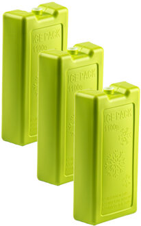 koelelementen - 6x stuks - 1100 ml - 22 x 11 x 5 cm - groen - kunststof