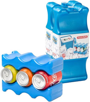 Koelelementen speciaal voor blikjes - 2x - 22 x 9 cm - blauw