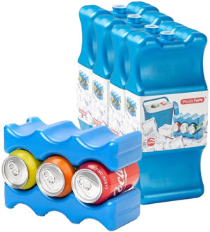 Koelelementen speciaal voor blikjes - 4x - 22 x 9 cm - blauw