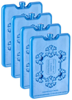 Koelelementen van 200 gram - 4x - blauw - 11 x 16.5 cm - Koelblokken voor koeltas/koelbox