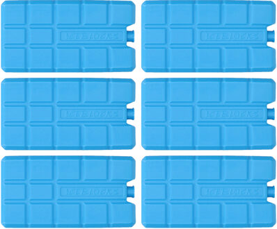 Koelelementen voor koelbox en koeltas - 6x stuks - 200 gram - blauw - kunststof - niet vulbaar