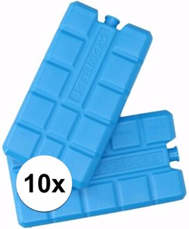 Koelelementen voor koeltas/koelbox - 10x stuks - 200 ml - blauw - kunststof - 15 x 8 x 2 cm