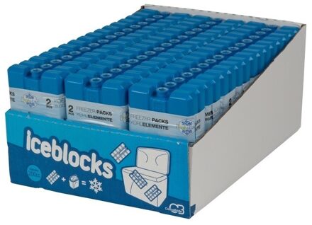 Koelelementen voor koeltas/koelbox - 12x stuks - 200 ml - blauw - kunststof - 15 x 8 x 2 cm