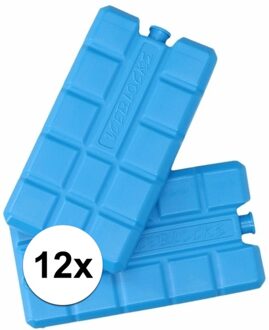 Koelelementen voor koeltas/koelbox - 12x stuks - 200 ml - blauw - kunststof - 15 x 8 x 2 cm