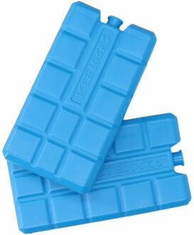 Koelelementen voor koeltas/koelbox - 2x stuks - 200 ml - blauw - kunststof - 15 x 8 x 2 cm - Koelelementen