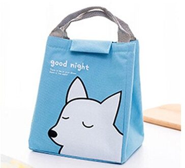 Koeler Lunch Tas Mode Ctue Kat Multicolor Zakken Vrouwen Waterdichte Hand Pack Thermische Ontbijt Doos Draagbare Picknick Reizen blauw