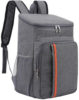 Koeler Rugzak Lunch Geïsoleerde Oxford Doek Unisex Grote Capaciteit Zachte Outdoor Waterdicht Makkelijk Schoon Lekvrije Kruidenier Camping grijs