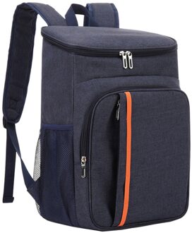 Koeler Rugzak Lunch Geïsoleerde Oxford Doek Unisex Grote Capaciteit Zachte Outdoor Waterdicht Makkelijk Schoon Lekvrije Kruidenier Camping marine blauw