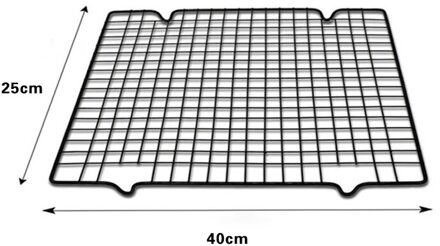 Koeling Rekken Voor Bakken Gebak Koeler Houder Anti-aanbak Draad Grid Cooling Lade Koekjes Brood Cake Drogen Stand Bakken Tools 25X40CM