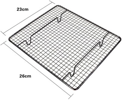 Koeling Rekken Voor Bakken Gebak Koeler Houder Anti-aanbak Draad Grid Cooling Lade Koekjes Brood Cake Drogen Stand Bakken Tools 26X23CM