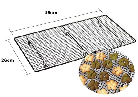 Koeling Rekken Voor Bakken Gebak Koeler Houder Anti-aanbak Draad Grid Cooling Lade Koekjes Brood Cake Drogen Stand Bakken Tools 46X26CM
