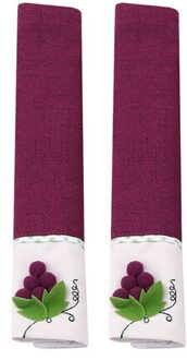 Koelkast Handvat Covers Magnetron Vaatwasser Deurgreep Cover Handschoenen Koelkast Handschoenen Oven Cover paars