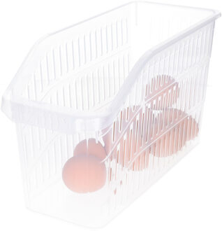 Koelkast/keuken organiser open mand - transparant - kunststof - 13 x 30 x 17 cm
