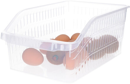 Koelkast/keuken organiser open mand - transparant - kunststof - 20 x 30 x 13 cm
