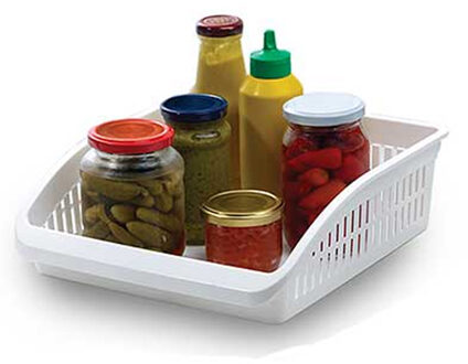 Koelkast/keuken organiser open mand - transparant - kunststof - 29 x 26 x 8 cm