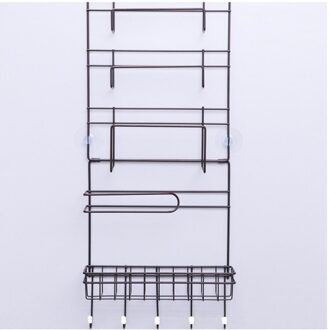 Koelkast Koelkast Organizer/Plank, Koelkast Side Opbergrek Voor Keuken Met Papieren Handdoek Houder & Kruiden Kruidenrek zwart