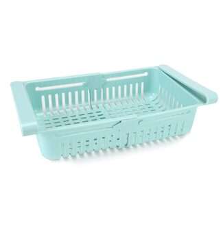 Koelkast Lade Koelkast Organizer Opslag Plank Keuken Opbergrek Fruit Snack Container Houder Telescopische Blauw