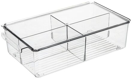 Koelkast Opbergdoos Kan Worden Gestapeld Plastic Opbergdoos Rechthoekige Noedels Groente Fruit Keuken Opbergdoos Met Deksel C met Divider