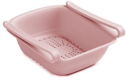 Koelkast Pull-Out Opbergdoos Voedsel Opslag Rack Organizer Lade Mand Koelkast Lades Vers Houden Duurzaam Manden roze