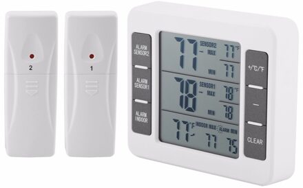 Koelkast Thermometer Digitale Vriezer Gauge Thermometer Indoor Temperatuur Monitor 2 Draadloze Sensoren Koelkast Thermometers