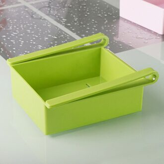 Koelkast Verstelbare Rekbaar Organizer Lade Mand Koelkast Lades Verse Spacer Layer Voedsel Opslag Rek groen 16.5x15.5x7cm