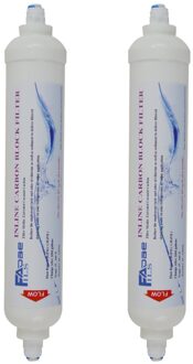 Koelkasten/Water Koelers Vervanging Filter T33 Inline Kokosnoot Koolstof Blok Filter 5 Micron,1/4 "Quick Push Connector (2 Pack)