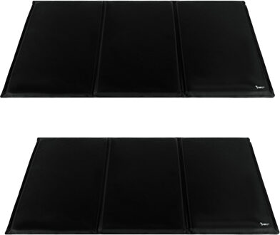 koelmat voor huisdieren - 2x - 88 x 50 cm - zwart - opvouwbaar - verkoelend