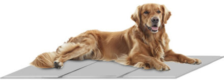 koelmat voor huisdieren - 90 x 50 cm - grijs - opvouwbaar - verkoelend