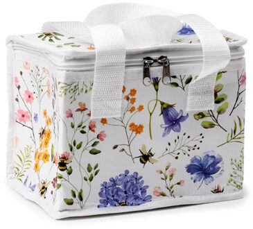 Koeltas - bloemen en bijen - multi - 4 liter - RPET - picknick/strand - lunchtas