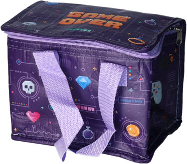 Koeltas - Game Over - paars - 4 liter - RPET - koelboxen - picknick/strand - lunchtas
