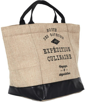 Koeltas Jute - voor lunchpakket of drankjes - 6 liter - 35 x 18 x 26 cm - Draagband