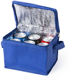 Koeltas - klein - lunch / blikjes - blauw - 21 x 15 x 15 cm - draagriem - 4 liter inhoud