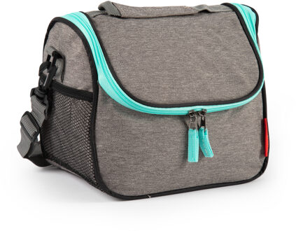 Koeltas/lunchtas Callela - taupe/mintgroen - 6.5 liter - 17 x 26 x 20 cm - koelbox tas - picknick/st