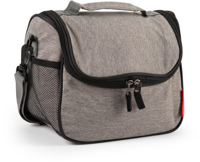 Koeltas/lunchtas Callela - taupe/zwart - 6.5 liter - 17 x 26 x 20 cm - koelbox tas - picknick/strand