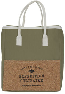 Koeltas Miami - voor lunch en drankjes - 17L - 30 x 28 x 28 cm - Draagband - groen