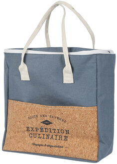 Koeltas Miami - voor lunch en drankjes - 8L - 28 x 14 x 30 cm - Draagband - blauw