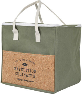 Koeltas Miami - voor lunch en drankjes - 8L - 28 x 14 x 30 cm - Draagband - groen