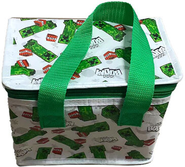 Koeltas - Minecraft - groen - 4 liter - 17 x 20 x 13 cm - koelboxen - picknick/strand - lunchtas - Koeltas