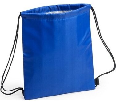 Koeltas rugzak - blauw - 27 x 33 cm - koeltassen met koordje - lunch rugtasje