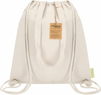 Koeltas rugzak - katoen - lunchpakket of drankjes - naturel - 7 liter - 38 x 42 cm - met trekkoord