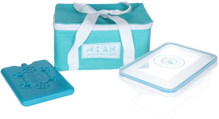 Koeltasje - mintgroen - voor lunch - 3L - 22 x 15 x 11 cm - met koelelement en box