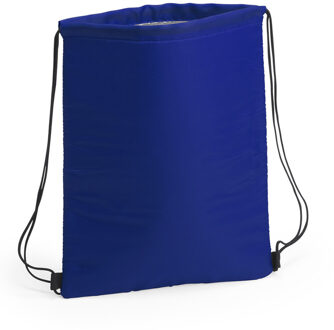 Koeltasje rugzak met draagkoord - blauw - 32 x 42 cm - drankjes/lunch rugtas - polyester/aluminium